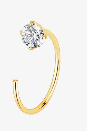 Piercing Nez Zircon Rond en Titane ASTM F136 | 0,8 × 8 mm