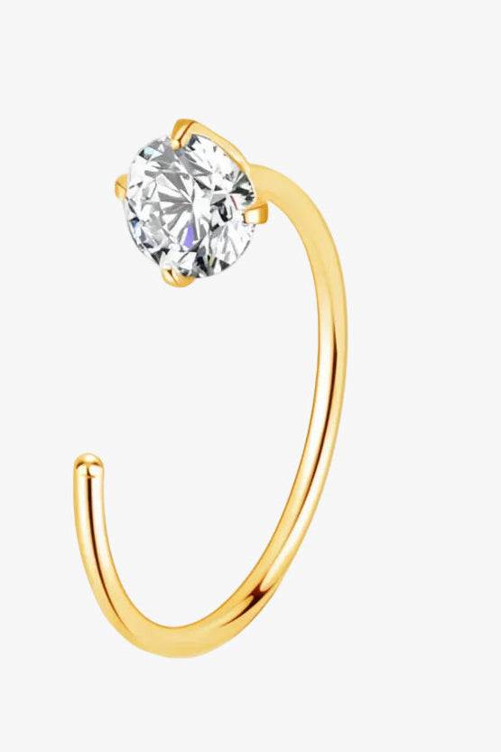 Piercing Nez Zircon Rond en Titane ASTM F136 | 0,8 × 8 mm