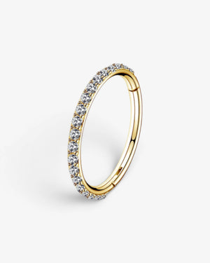 Anneau Clicker en Titane ASTM F136 | Pavé de Zircons - BEQUEEN