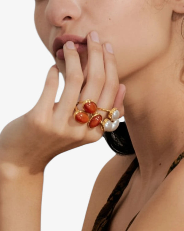 Bague Ajustable Triple Cabochon - BEQUEEN PARIS