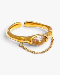 Bague Chaîne & Zircon - BEQUEEN PARIS