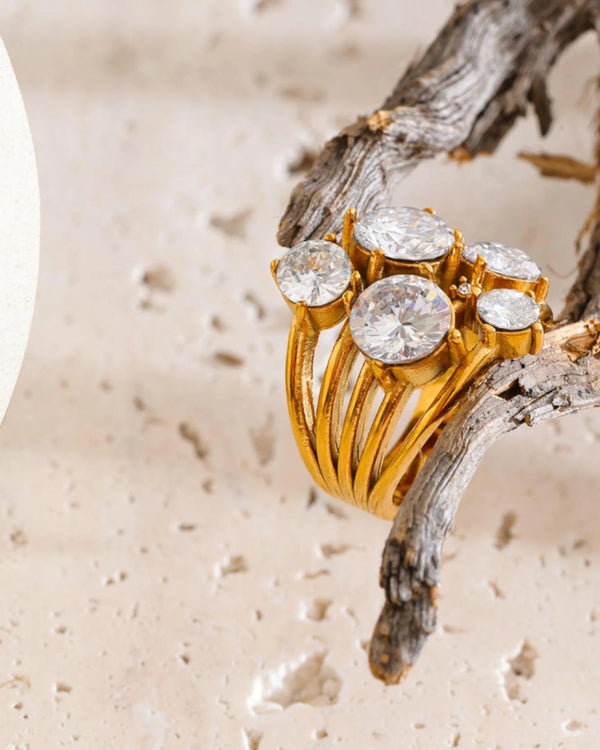 Bague Constellation Multi-Rangs à Zircons - BEQUEEN PARIS