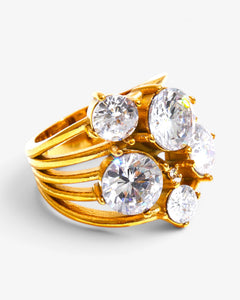 Bague Constellation Multi-Rangs à Zircons - BEQUEEN PARIS