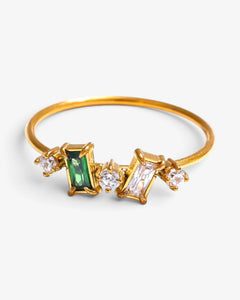 Bague Émeraude & Zircons - BEQUEEN PARIS