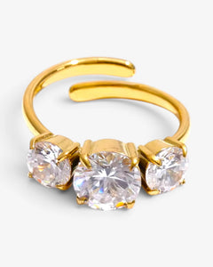 Bague Éternelle Trois Zircons - BEQUEEN PARIS