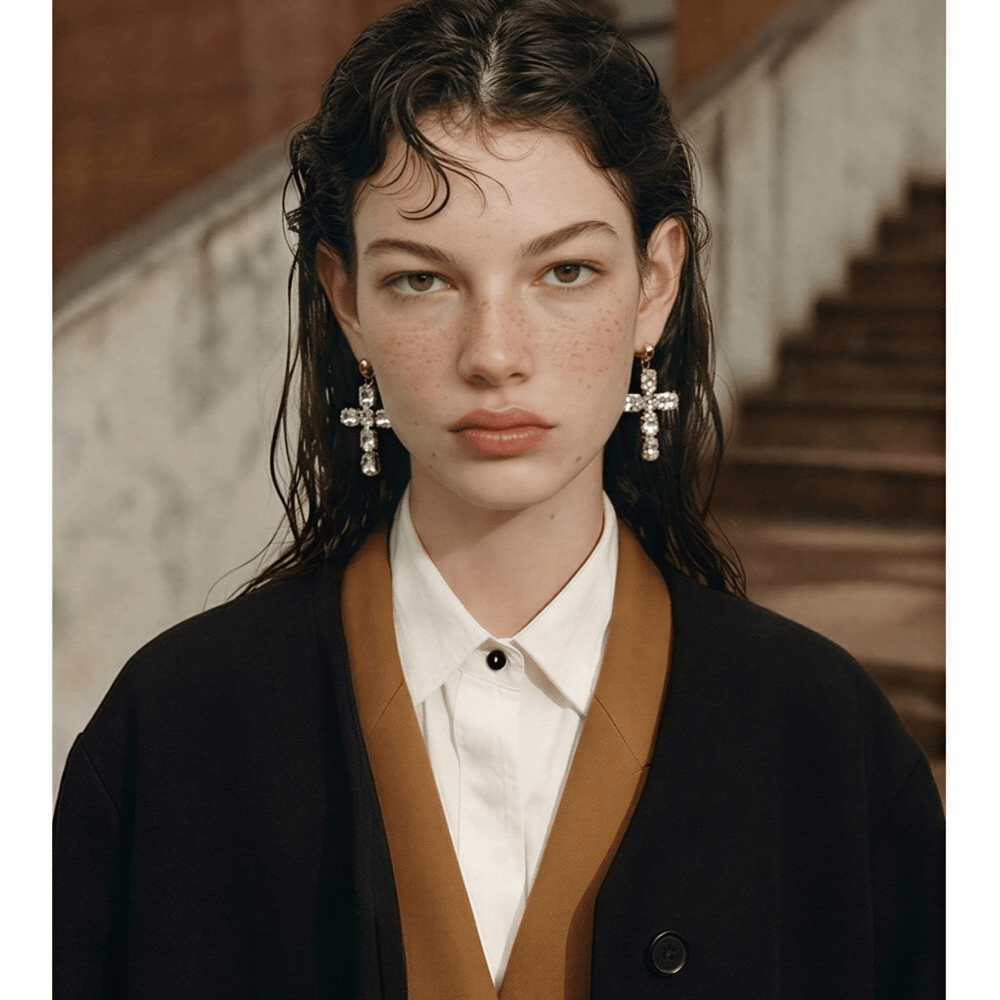 Boucles Divine Cross - BEQUEEN PARIS