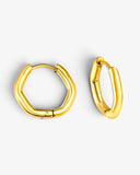 Boucles d'Oreilles Créoles 25mm Facettées Nova en Acier Inoxydable - BEQUEEN PARIS