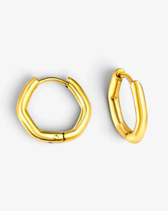 Boucles d'Oreilles Créoles 25mm Facettées Nova en Acier Inoxydable - BEQUEEN PARIS