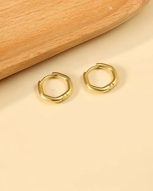 Boucles d'Oreilles Créoles 25mm Facettées Nova en Acier Inoxydable - BEQUEEN PARIS