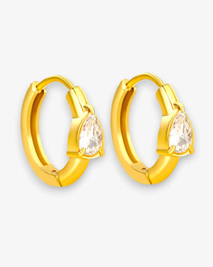 Boucles d'Oreilles Créoles Éclat Goutte - BEQUEEN PARIS