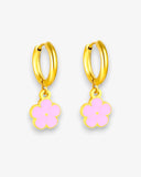 Boucles d'Oreilles Créoles Flower Pop en Acier Inoxydable - BEQUEEN PARIS