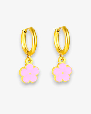 Boucles d'Oreilles Créoles Flower Pop en Acier Inoxydable - BEQUEEN PARIS