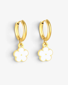Boucles d'Oreilles Créoles Flower Pop en Acier Inoxydable - BEQUEEN PARIS
