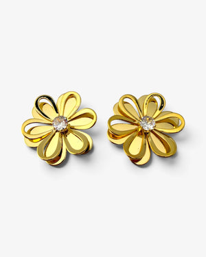 Boucles d'oreilles double Fleur - BEQUEEN PARIS