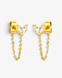 Boucles d'oreilles Ear Chain Marquise - BEQUEEN PARIS