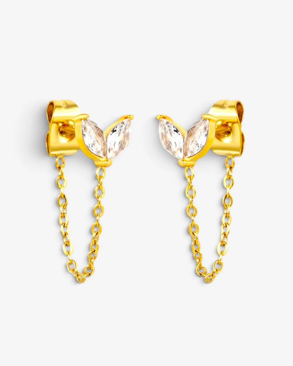 Boucles d'oreilles Ear Chain Marquise - BEQUEEN PARIS