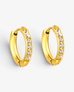 Boucles d'oreilles Élise – Créoles en acier inoxydable avec zircon 20mm - BEQUEEN PARIS