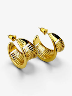 Boucles d'Oreilles Éventail Dorées - BEQUEEN