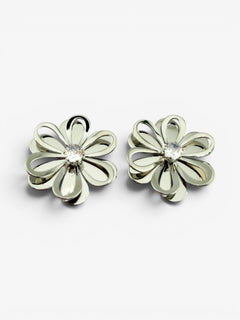 Boucles d'oreilles Fleur Argentée - BEQUEEN PARIS