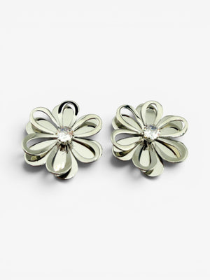 Boucles d'oreilles Fleur Argentée - BEQUEEN PARIS