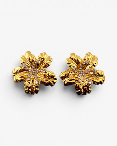 Boucles d'oreilles Fleur Dorée Brillante - BEQUEEN PARIS