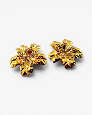 Boucles d'oreilles Fleur Dorée Brillante - BEQUEEN PARIS