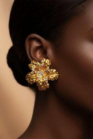 Boucles d'oreilles Fleur Dorée Brillante - BEQUEEN PARIS
