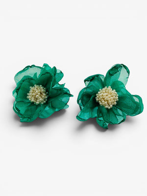 Boucles d’oreilles fleurs en voile - BEQUEEN PARIS