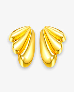 Boucles d'oreilles Flora – Clous en acier inoxydable dorés - BEQUEEN PARIS