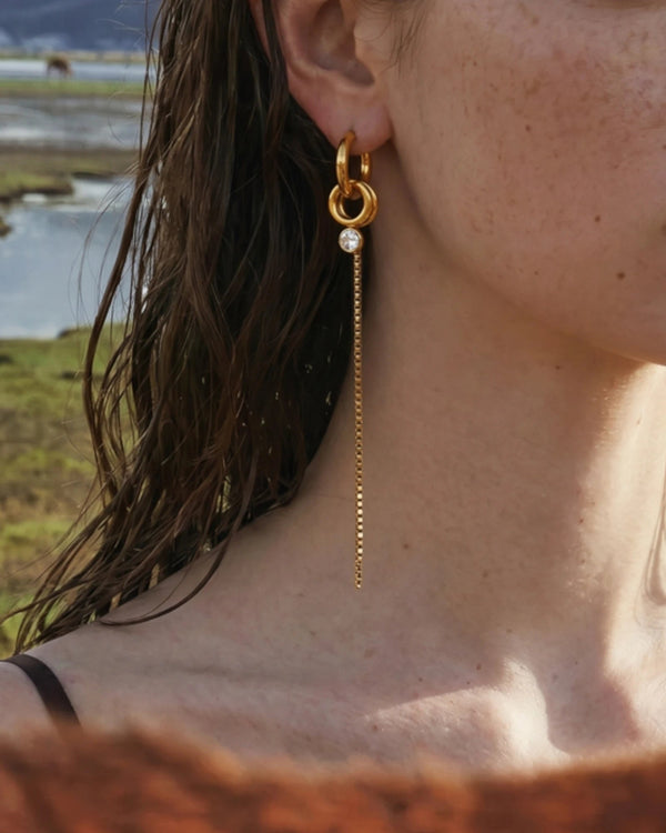 Boucles d’oreilles longues Cassiopée Acier inoxydable - BEQUEEN