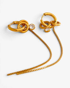 Boucles d’oreilles longues Cassiopée Acier inoxydable - BEQUEEN
