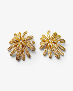 Boucles d'oreilles Marguerite Pavée Dorée - BEQUEEN PARIS