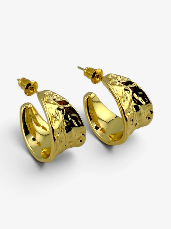Boucles d'Oreilles Martelées Atelier Lignes - BEQUEEN