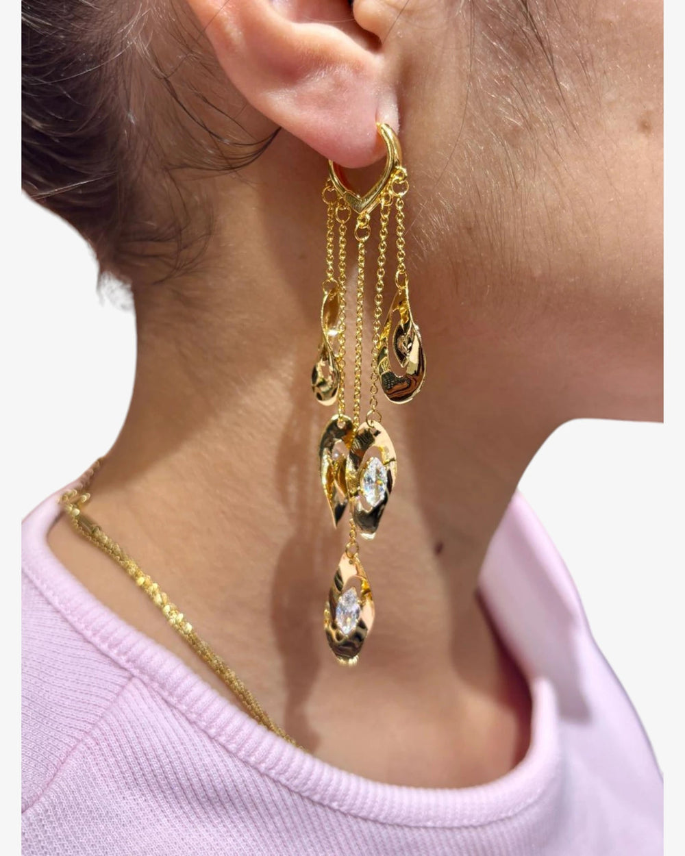 Boucles d'oreilles Nova Cascade Dorée - BEQUEEN PARIS