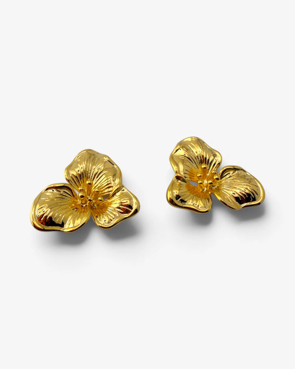 Boucles d'oreilles Orchidée Dorée - BEQUEEN PARIS