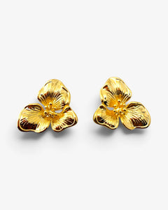 Boucles d'oreilles Orchidée Dorée - BEQUEEN PARIS