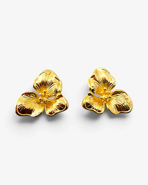 Boucles d'oreilles Orchidée Dorée - BEQUEEN PARIS