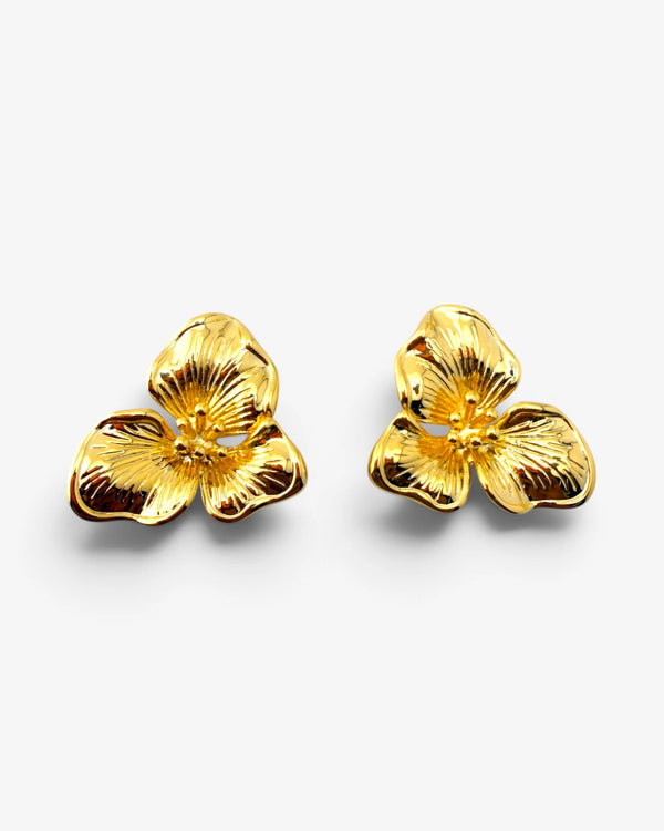 Boucles d'oreilles Orchidée Dorée - BEQUEEN PARIS