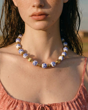 Collier Azulejo – Blue & Gold - BEQUEEN
