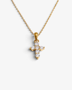 Collier Chiara Doré à Croix Sertie - BEQUEEN PARIS