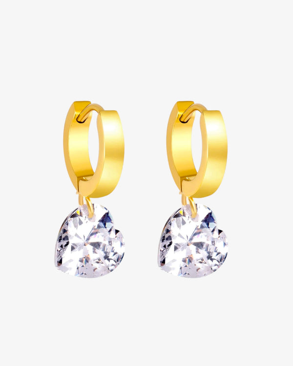 Créoles Cœur Zircon en acier inoxydable - BEQUEEN PARIS