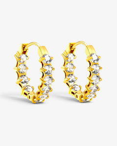 Créoles Halo Crystal en acier inoxydable - BEQUEEN PARIS