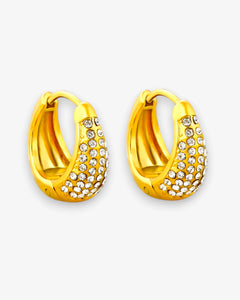 Créoles Pavé Mini Zircon en acier inoxydable - BEQUEEN PARIS