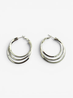 Créoles Triple Anneau Argentées 4cm - BEQUEEN PARIS