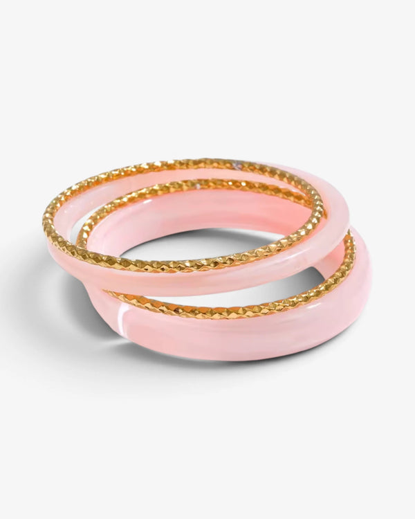 Lot de 4 Bracelets Résine Colorée & Joncs Dorés | Summer Edition - BEQUEEN