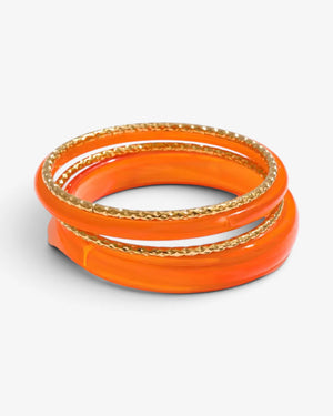 Lot de 4 Bracelets Résine Colorée & Joncs Dorés | Summer Edition - BEQUEEN