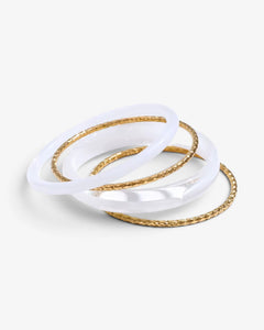 Lot de 4 Bracelets Résine Colorée & Joncs Dorés | Summer Edition - BEQUEEN