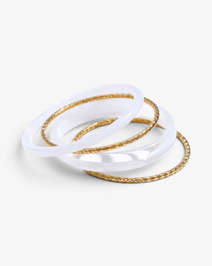 Lot de 4 Bracelets Résine Colorée & Joncs Dorés | Summer Edition - BEQUEEN