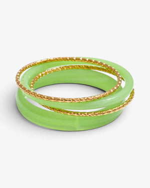 Lot de 4 Bracelets Résine Colorée & Joncs Dorés | Summer Edition - BEQUEEN