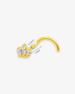 Piercing Nez Couronne en Titane ASTM F136 | Zircons - BEQUEEN